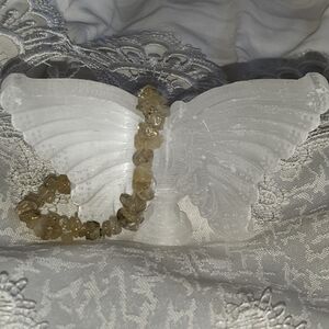 Womens Golden Rutile Chip Stretchable Bracelet